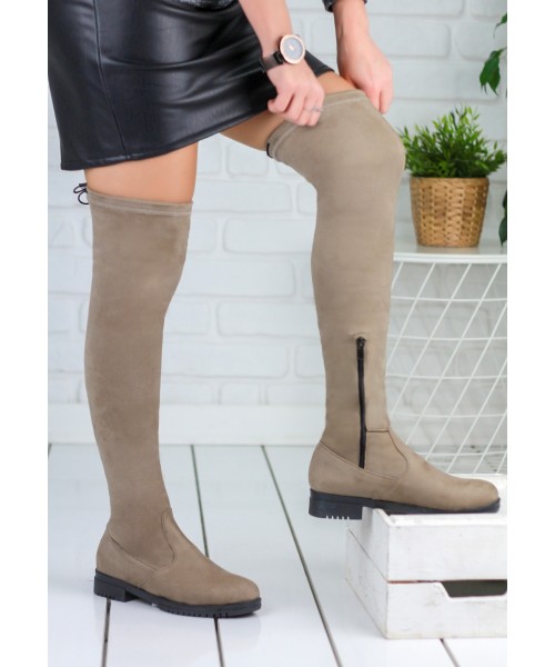 Vissia Vizon Süet Çorap Çizme