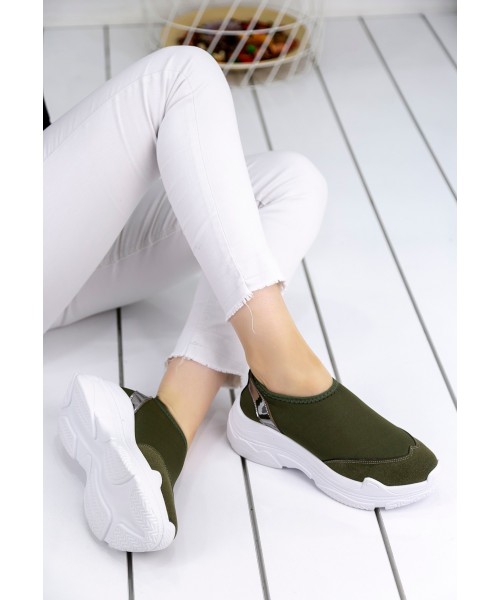 Vienna Haki Yeşil Süet Detaylı Spor Ayakkabı