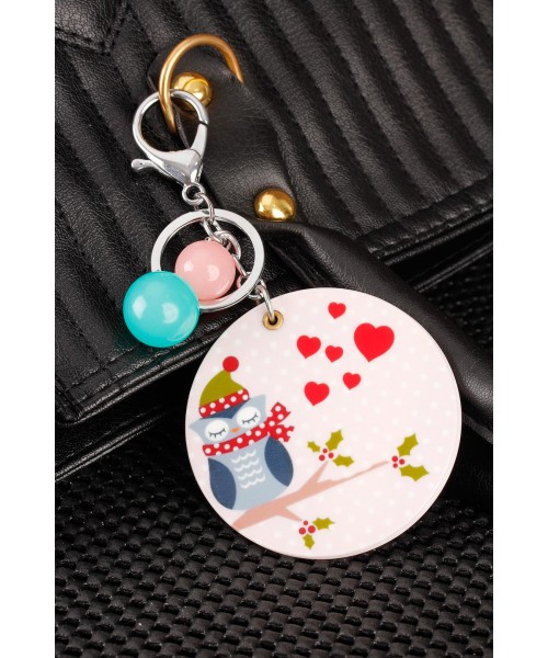 Renkli Baykuş Figür Desenli Aynalı Anahtarlık