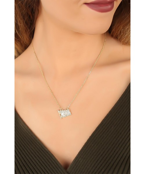 Türk Bayrak Aksesuarlı Bayan Kolye