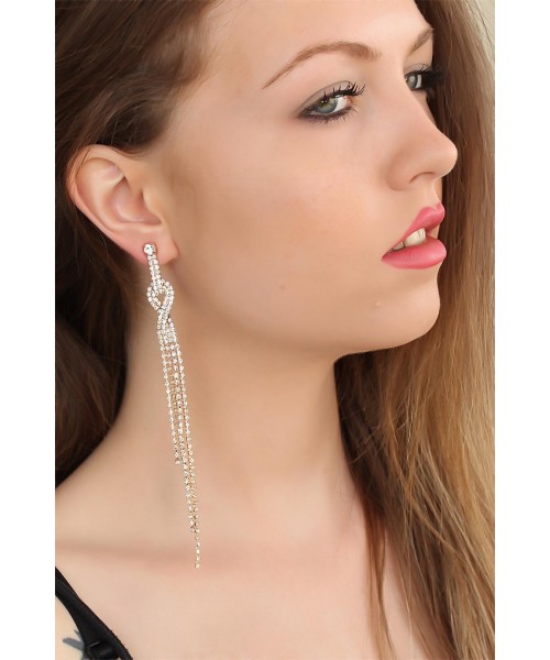 Zirkon Taşlı Gold Metal Bayan Sallantı Küpe