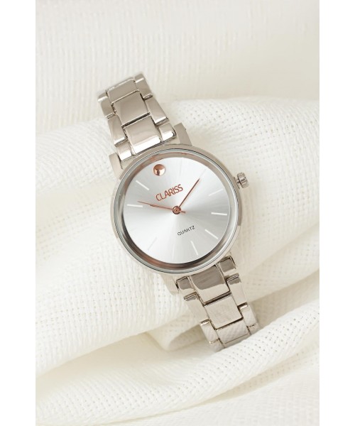 Silver Renk Metal Kordonlu Silver Renk İç Tasarımlı Yeni Sezon Clariss Marka Bayan Kol Saati Silver Renk Metal Kordonlu Silver Renk İç Tasarımlı Yeni Sezon Clariss Marka Bayan Kol Saati
