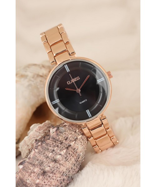 Rose Metal Kordonlu Şık Kasa Clariss Marka Bayan Kol Saati