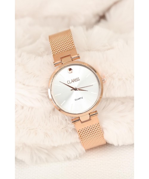Clariss Marka Rose Hasır Metal Kordonlu Bayan Saat