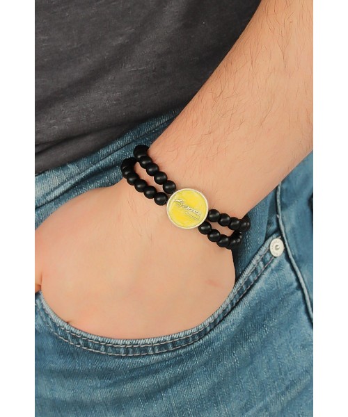 Sarı Renk Metal Atatürk İmza Tasarımlı Siyah Renk Mat Oniks Doğal Taş Erkek Bileklik Sarı Renk Metal Atatürk İmza Tasarımlı Siyah Renk Mat Oniks Doğal Taş Erkek Bileklik