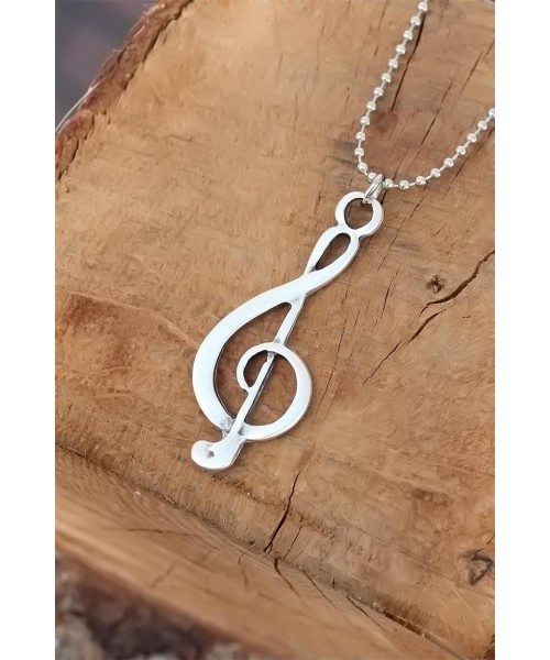 Top Zincirli Sol Anahtarı Tasarım Eskitme Gümüş Renk Kolye