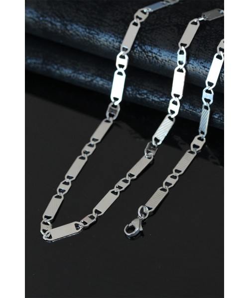 Silver Renk Yeni Sezon Kalın Model Çelik Erkek Kolye