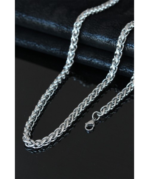 Silver Renkli Yeni Sezon Balık Sırtı Model Çelik Erkek Kolye