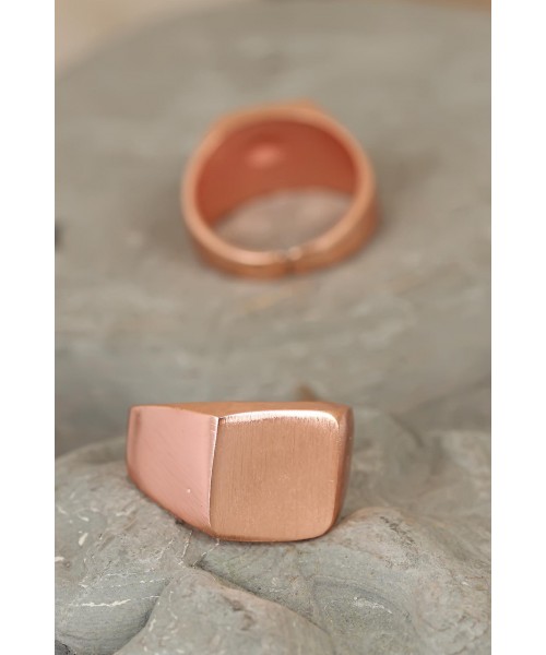 Rose Renk Metal Ayarlamalı Şövalye Erkek Yüzük