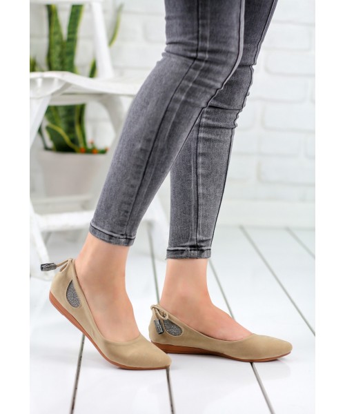 Vitale Vizon Süet Bayan Babet Ayakkabı