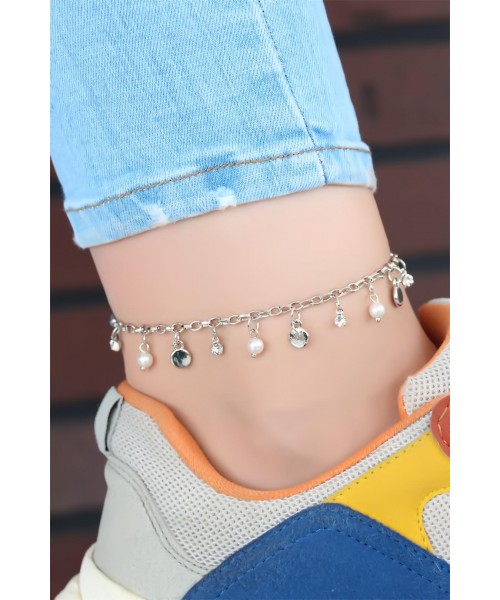 Silver Renk Zincirli Halhal