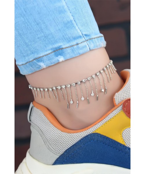 Silver Renk Zirkon Taşlı Halhal