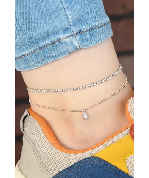 Zirkon Taşlı Çift Sıra Hal Hal