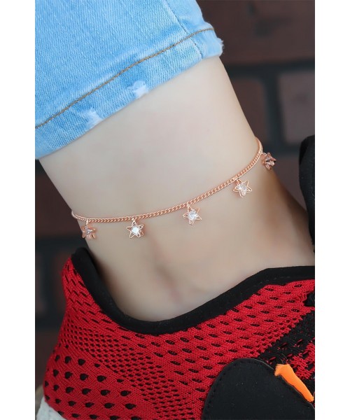 Zirkon Taşlı Rose Renk Yıldızlı Hal Hal