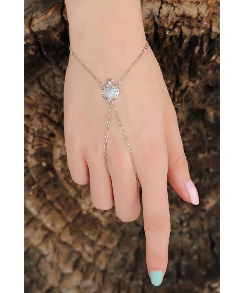 Silver Renk Zirkon Taşlı Nar Figürlü Şahmeran Bileklik Silver Renk Zirkon Taşlı Nar Figürlü Şahmeran Bileklik