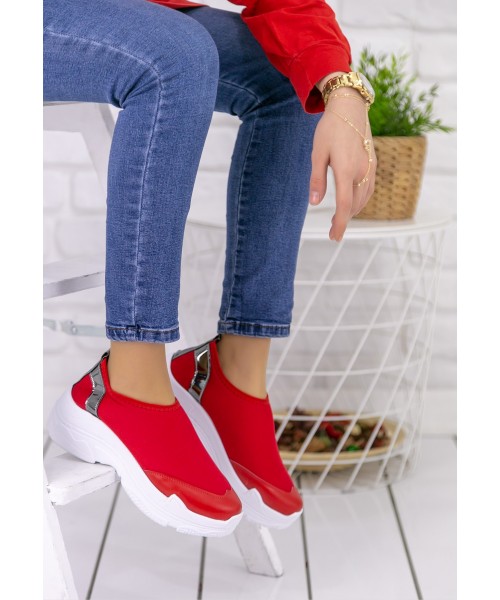 Vienna Kırmızı Cilt Detaylı Spor Ayakkabı